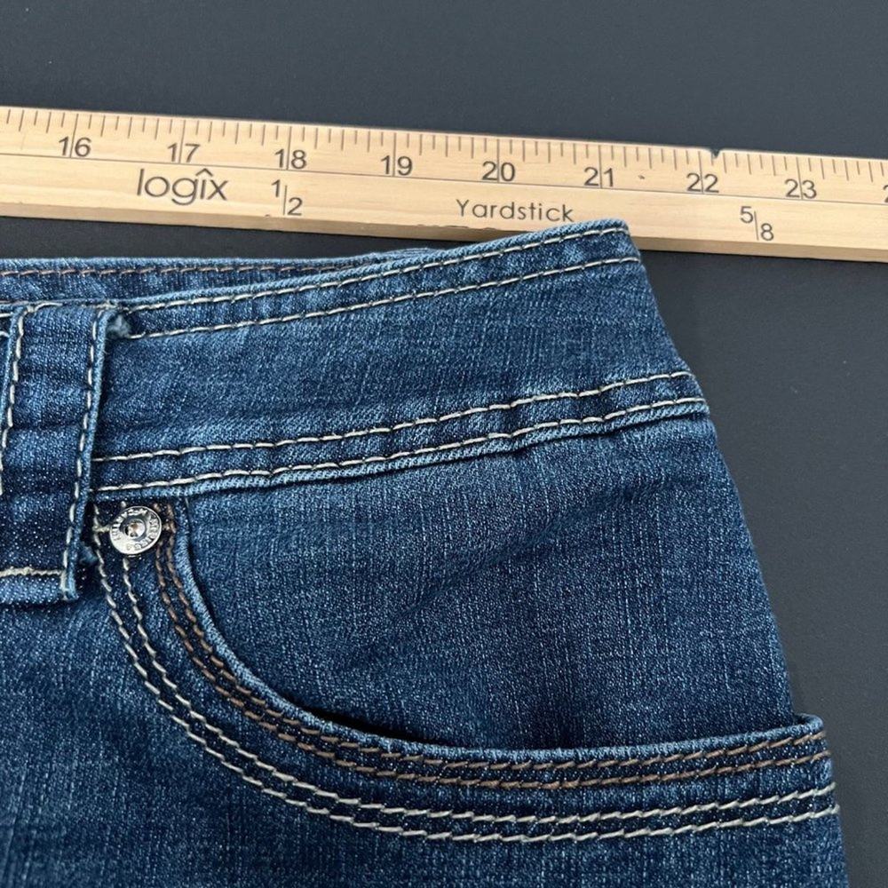 Melissa McCarthy Whiskering Straight Leg Blue Denim Jeans | Women's Plus Size 20 - Picture 5 of 14